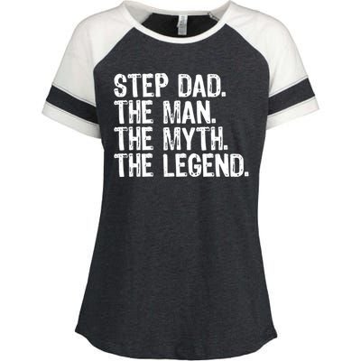 Stepdad The The Myth The Legend Cool Funny Stepdad Gift Enza Ladies Jersey Colorblock Tee