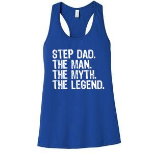 Stepdad The The Myth The Legend Cool Funny Stepdad Gift Women's Racerback Tank