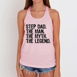 Stepdad The The Myth The Legend Cool Funny Stepdad Gift Women's Knotted Racerback Tank