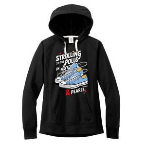 Strolling To The Polls In My Chucks & Pearls Kamala Cat Lady Women's Fleece Hoodie