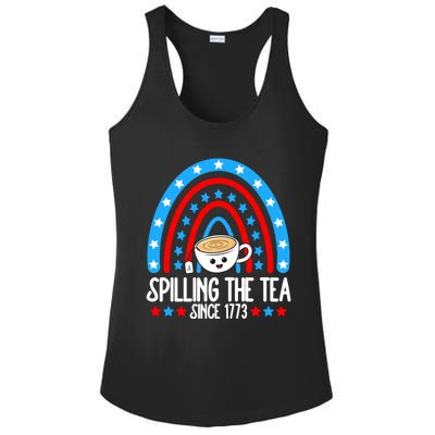 Spilling The Tea Since 1773 4th Of July Rainbow For Teacher Gift Ladies PosiCharge Competitor Racerback Tank