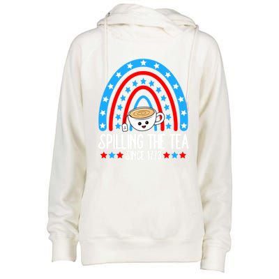 Spilling The Tea Since 1773 4th Of July Rainbow For Teacher Gift Womens Funnel Neck Pullover Hood