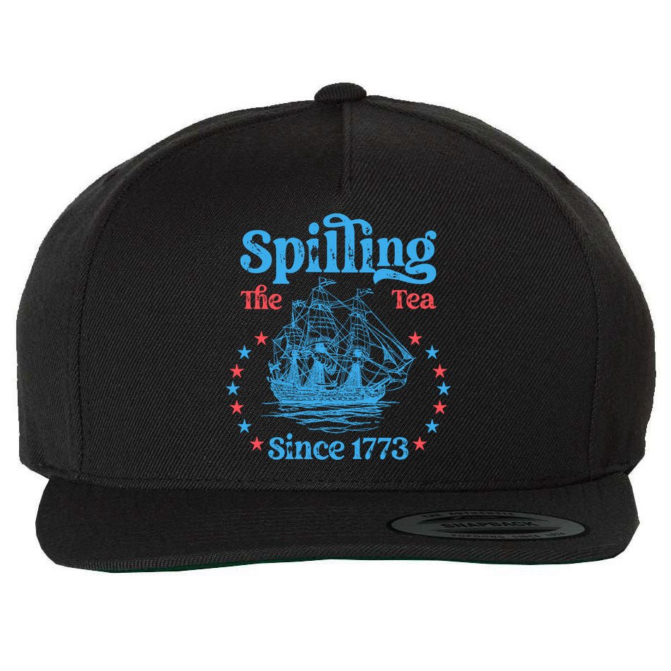 Spilling The Tea Since 1773 American History Wool Snapback Cap