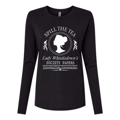 Spill The Tea Lady Whistledown Society Papers Womens Cotton Relaxed Long Sleeve T-Shirt