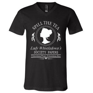 Spill The Tea Lady Whistledown Society Papers V-Neck T-Shirt