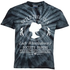 Spill The Tea Lady Whistledown Society Papers Kids Tie-Dye T-Shirt