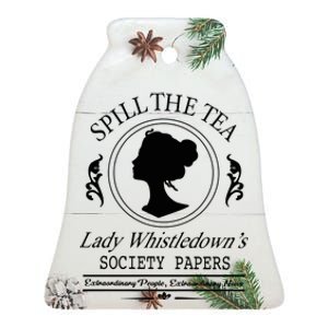 Spill The Tea Lady Whistledown Society Papers Ceramic Bell Ornament