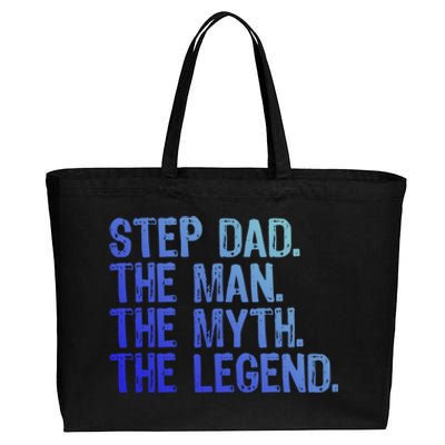 Stepdad The The Myth The Legend Cool Funny Stepdad Gift Cotton Canvas Jumbo Tote