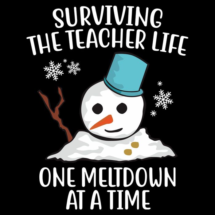 Surviving The Teacher Life One Meltdown At A Time Snowman Cooling Performance Crew T-Shirt