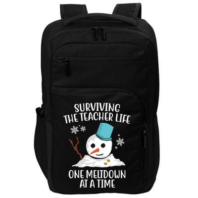 Surviving The Teacher Life One Meltdown At A Time Snowman Impact Tech Backpack