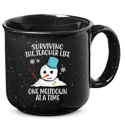 Surviving The Teacher Life One Meltdown At A Time Snowman 15oz Campfire Ceramic Mug