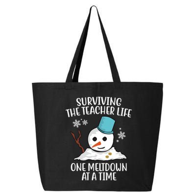 Surviving The Teacher Life One Meltdown At A Time Snowman 25L Jumbo Tote