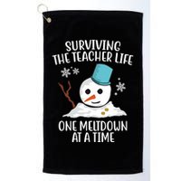 Surviving The Teacher Life One Meltdown At A Time Snowman Golf Towel