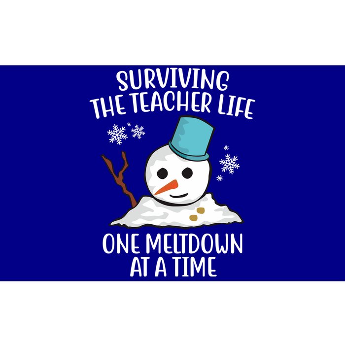 Surviving The Teacher Life One Meltdown At A Time Snowman Bumper Sticker