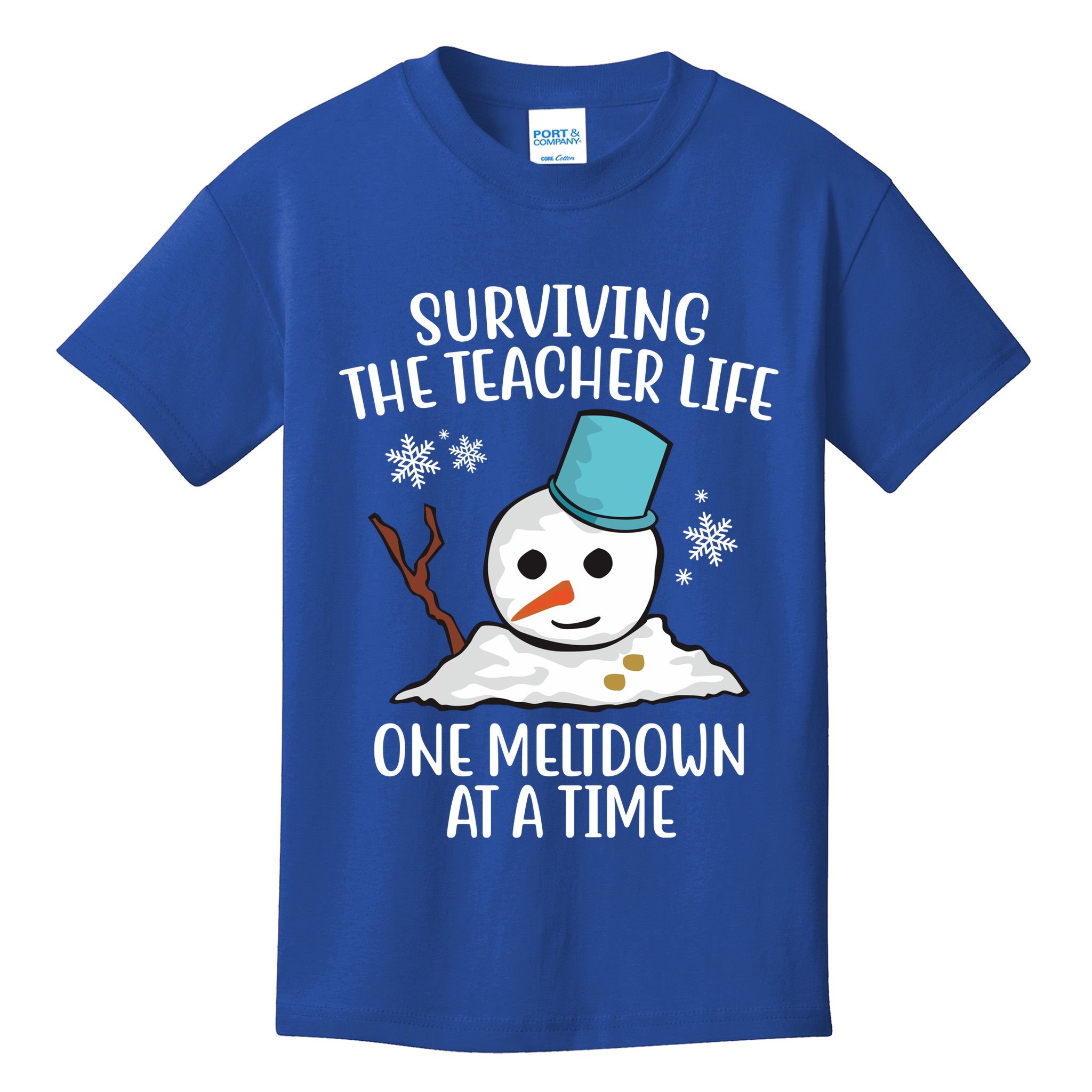 Surviving The Teacher Life One Meltdown At A Time Snowman Kids T-Shirt
