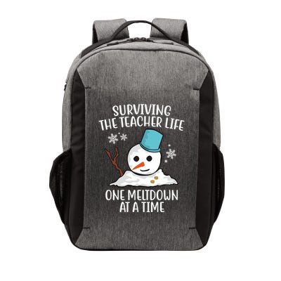 Surviving The Teacher Life One Meltdown At A Time Snowman Vector Backpack