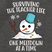 Surviving The Teacher Life One Meltdown At A Time Snowman Vector Backpack