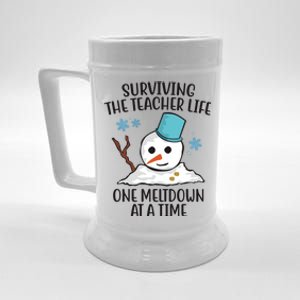 Surviving The Teacher Life One Meltdown At A Time Snowman Beer Stein