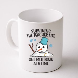 Surviving The Teacher Life One Meltdown At A Time Snowman Coffee Mug