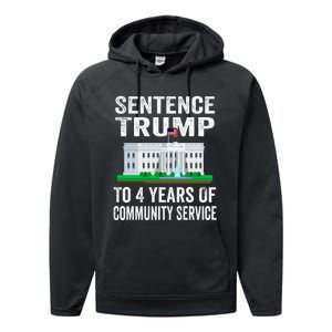 Sentence Trump To 4 Years Of Community Service Political Performance Fleece Hoodie