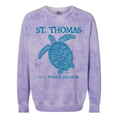 St Thomas Us Virgin Islands Sea Turtle Gift Colorblast Crewneck Sweatshirt