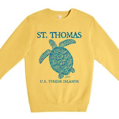 St Thomas Us Virgin Islands Sea Turtle Gift Premium Crewneck Sweatshirt