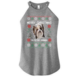 Shih Tzu Ugly Christmas Sweater Shih Tzu Mom Funny Dog Mom Meaningful Gift Women's Perfect Tri Rocker Tank