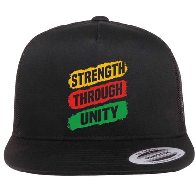 Strength Through Unity Black History African American Pride Flat Bill Trucker Hat