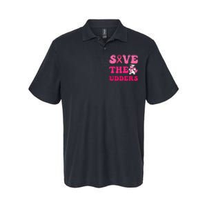 Save The Udders Cow Groove Breast Cancer Awareness Softstyle Adult Sport Polo