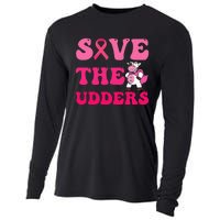 Save The Udders Cow Groove Breast Cancer Awareness Cooling Performance Long Sleeve Crew