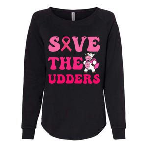 Save The Udders Cow Groove Breast Cancer Awareness Womens California Wash Sweatshirt