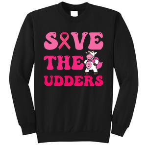 Save The Udders Cow Groove Breast Cancer Awareness Tall Sweatshirt