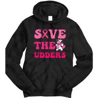 Save The Udders Cow Groove Breast Cancer Awareness Tie Dye Hoodie