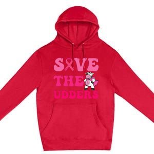 Save The Udders Cow Groove Breast Cancer Awareness Premium Pullover Hoodie