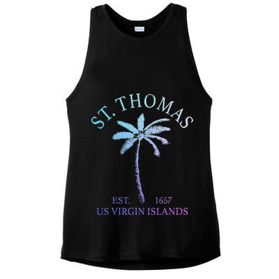 St. Thomas Us Virgin Islands Usvi Vintage Ladies PosiCharge Tri-Blend Wicking Tank