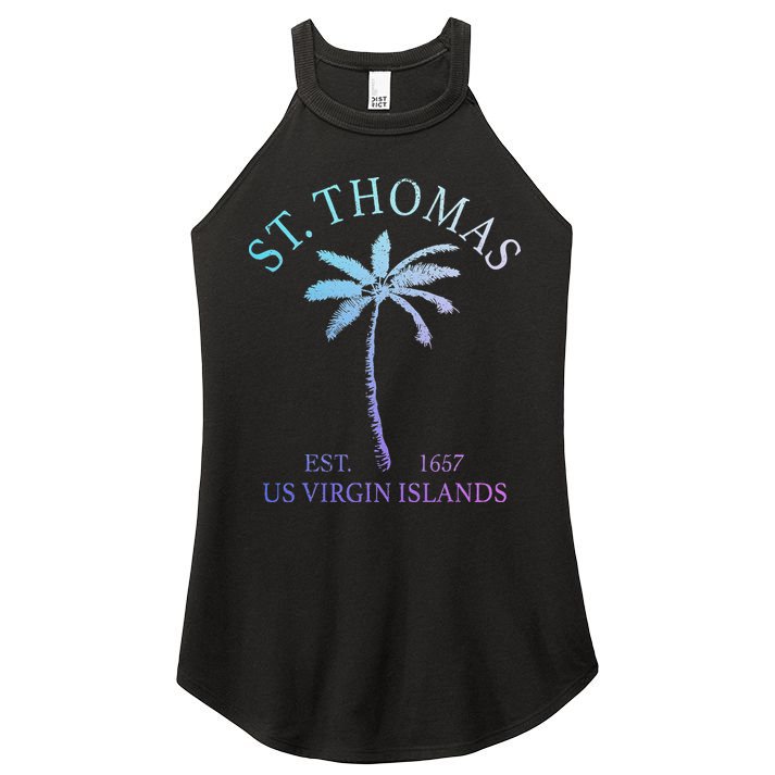 St. Thomas Us Virgin Islands Usvi Vintage Women's Perfect Tri Rocker Tank