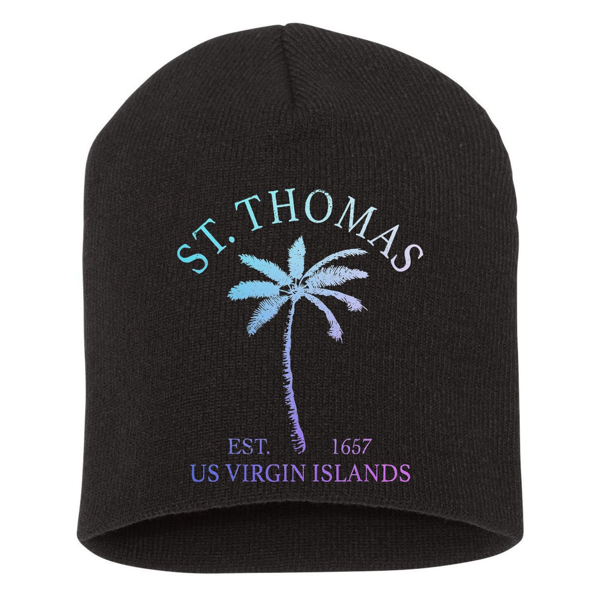 St. Thomas Us Virgin Islands Usvi Vintage Short Acrylic Beanie