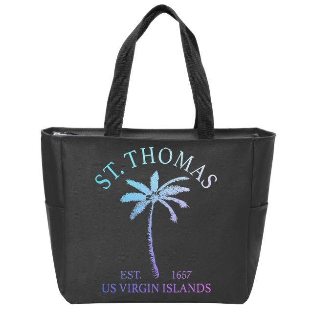St. Thomas Us Virgin Islands Usvi Vintage Zip Tote Bag