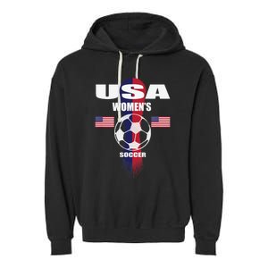 Soccer Team USA United States Soccer Fan Woman Garment-Dyed Fleece Hoodie