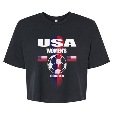 Soccer Team USA United States Soccer Fan Woman Bella+Canvas Jersey Crop Tee