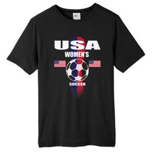 Soccer Team USA United States Soccer Fan Woman Tall Fusion ChromaSoft Performance T-Shirt