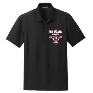 Soccer Team USA United States Soccer Fan Woman Dry Zone Grid Polo