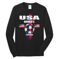 Soccer Team USA United States Soccer Fan Woman Tall Long Sleeve T-Shirt