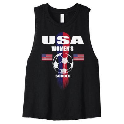 Soccer Team USA United States Soccer Fan Woman Women's Racerback Cropped Tank