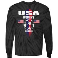 Soccer Team USA United States Soccer Fan Woman Tie-Dye Long Sleeve Shirt