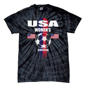 Soccer Team USA United States Soccer Fan Woman Tie-Dye T-Shirt