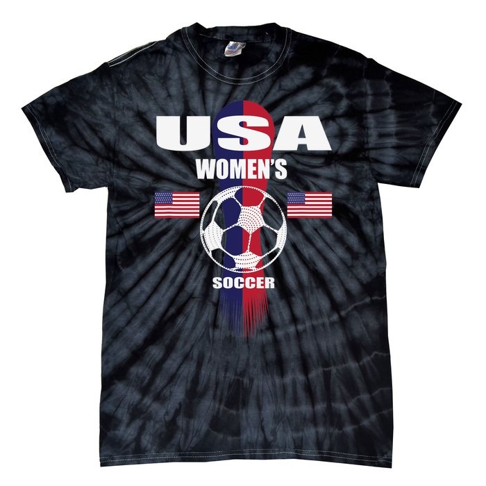 Soccer Team USA United States Soccer Fan Woman Tie-Dye T-Shirt