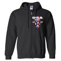 Soccer Team USA United States Soccer Fan Woman Full Zip Hoodie