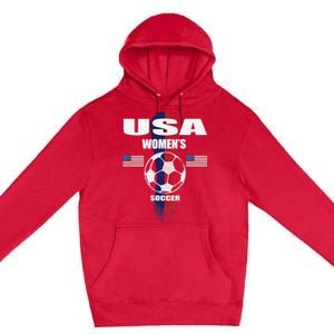 Soccer Team USA United States Soccer Fan Woman Premium Pullover Hoodie