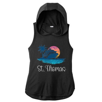 St Thomas Usvi Islands Holiday Cruise Cruising Cool Gift Ladies PosiCharge Tri-Blend Wicking Draft Hoodie Tank